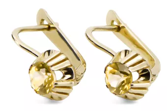 14K жълто злато Жълт перидот Обеци Винтидж vec027y